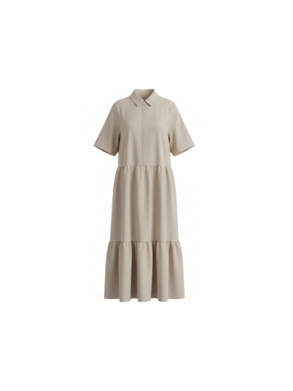 Chic Beige Midi Dress Lage